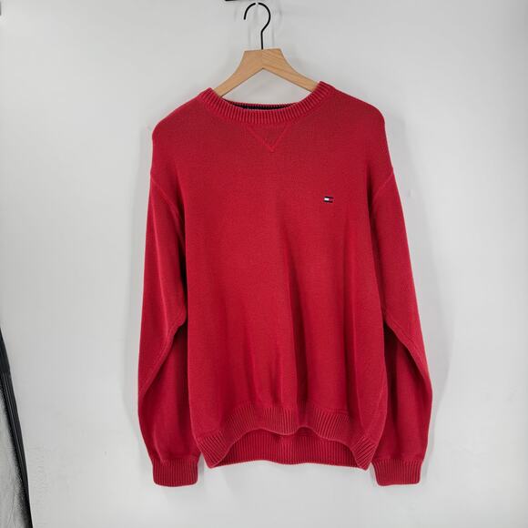 Vintage Tommy Hilfiger Classic Men's Crewneck Knit Pullover Red Sweater Size XL - Picture 8 of 8